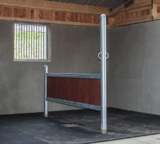Partition with front post and tie up loop